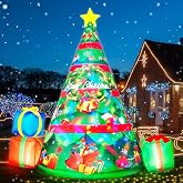 zukakii 7FT Christmas Inflatables Tree Built-in 360° Rotating Colorful LEDs Lighted Star Christmas Decoration Outdoor Blow up Yard Decorations Blowups for Xmas Party Holiday Lawn