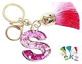Cute Initial Tassel Keychain A-Z Letter Bling Key