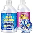 Teexpert Epoxy Resin - Fast Curing Resin 1 Gallon 4 Hours Demold Crystal Clear & Self-Leveling Casting Resin 8-10 Hours Quick Cure Epoxy Resin Kit for Jewelry, Ring, Keychains, Coaster, Wood, Molds