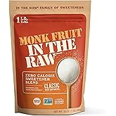 Monk Fruit In The Raw Sweetener Baker's Bag, 16 oz., Keto Certified Monk Fruit Sweetener, Zero Calories, Zero Net Carbs, Non-