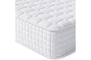 Vesgantti 8 Inch Multilayer Hybrid Twin Mattress - Multiple Sizes & Styles Available, Ergonomic Design with Memory Foam and Pocket Spring, Medium Firm Feel, White