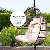 VITA5 Hanging Egg Chair Frame PolyRattan with Cushion Beige 150 kg view 7
