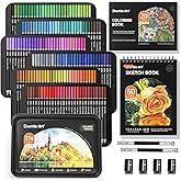 Shuttle Art 174 Colored Pencils for Adults, Soft Core Coloring Pencils Set with 1 Coloring Book, 1 Sketch Pad, 4 Sharpener, 2 Pencil Extender, Perfect for Artists Kids Adults, Drawing