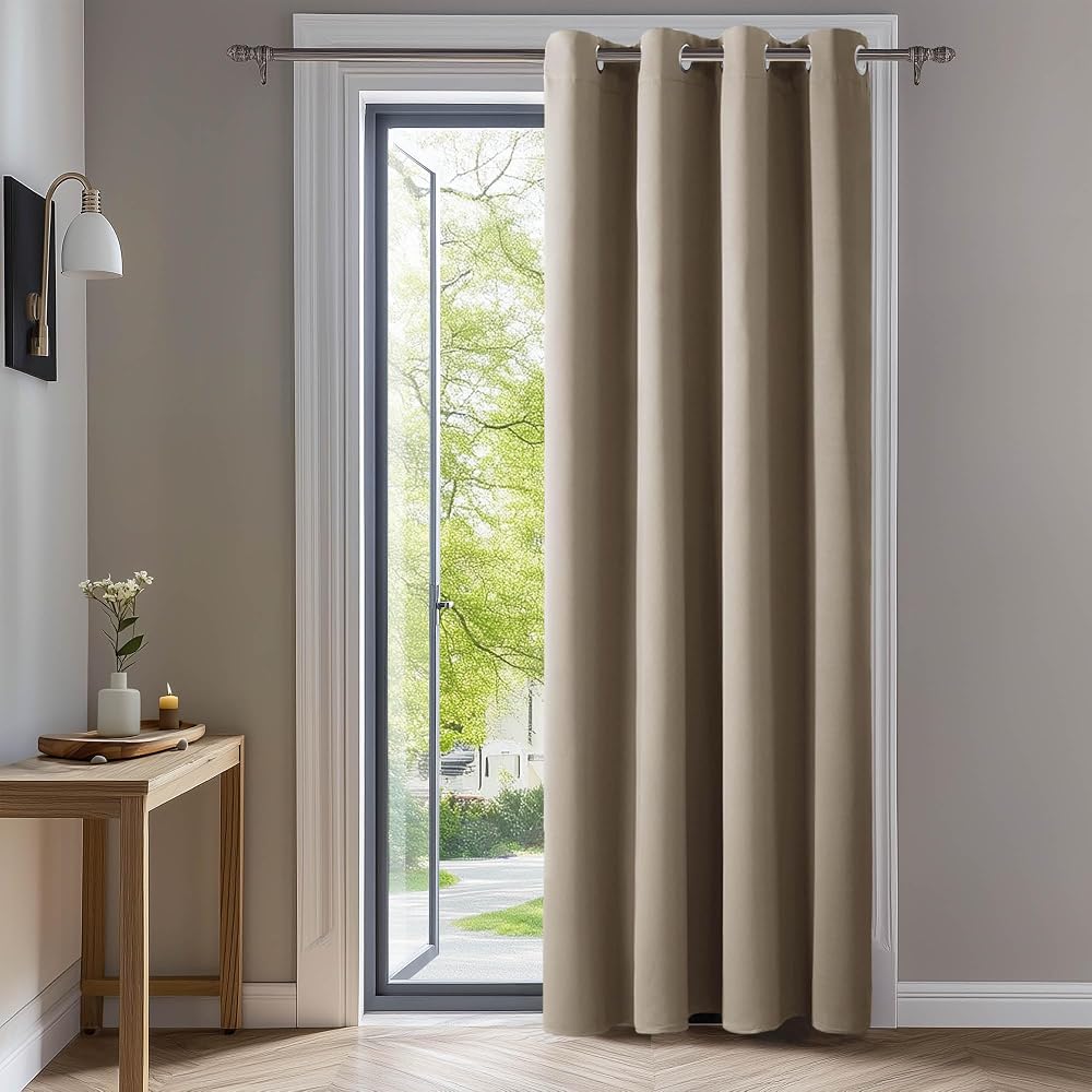 Deconovo Eyelet Curtain 52x108 Taupe Blackout Thermal 1 Panel