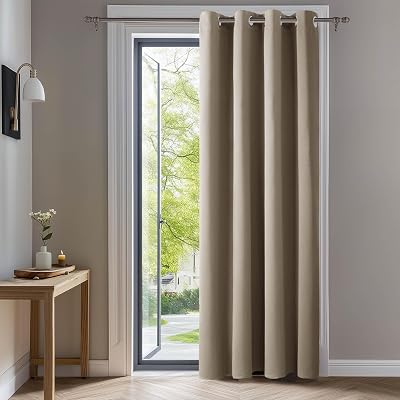 Deconovo Eyelet Curtain 52x108 Taupe Blackout Thermal 1 Panel