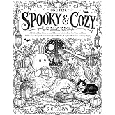 One Pen, Spooky & Cozy: A Bold and Easy Monochrome Halloween Coloring Book for Adults and Teens: 50 One-Color Designs Featuring Cute Ghosts, Witches, ... and Cozy Nights (Monochrome Coloring Book)