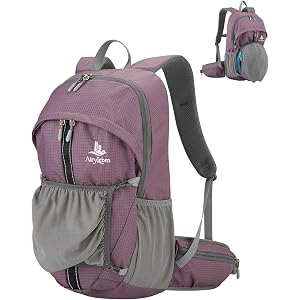 AiryLeben 25L Hiking Backpack with Helmet Holder and Rain Cover, Lightweight Camping Travel Day pack Cycling Backpack for Wom