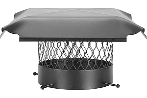 HY-C Draft King CBO8 Round Bolt On Black Galvanized Steel Single Flue Chimney Cap, 8" Diameter