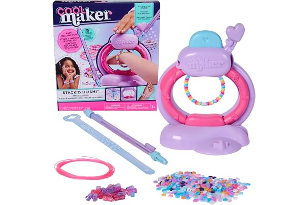 Cool Maker Stack'd Heishi Studio Bracelet Making Kit with Easy Beading Pen & over 1200 Beads, Makes 15 Bracelets, Arts and Cr