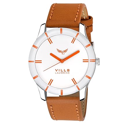 Yellow Genuine Leather Analogue Watch For Men & Boys (VL-1041)