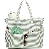 LEDAOU Large Beach Bag Women Waterproof Sandproof Zipper Beach Tote Pool Bag for Gym Grocery Travel with Wet Pocket | Waterproof, Sandproof, Zipper, Pool, Gym, Grocery