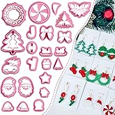 Viredelo Christmas Clay Cutters,Polymer Clay Cutters for Earrings Making - 23 Shapes for Earrings and Jewelry Making,Clay Cutters for Polymer Clay Jewelry,Christmas Cutters,C-19