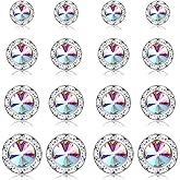 BESTEEL 8 Pairs Dance Competition Earrings for Women Acrylic Halo Crystal Rhinestone Stud Earrings for Stage Opera Performance Bridal Party 10/15/18/20mm Gift