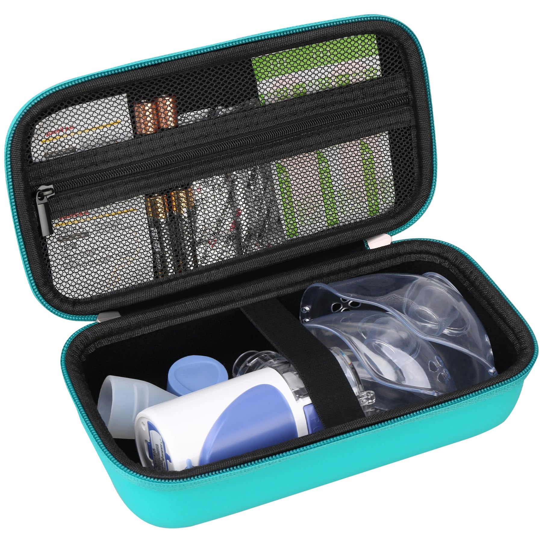 Elonbo Carrying Case for Portable Handheld Inhaler Nebulizer Machine for Adults and Kids, Asthma Inhaler Spacer Travel Bag, Handheld Mesh Atomizer Machine Holder, Green. CASE ONLY