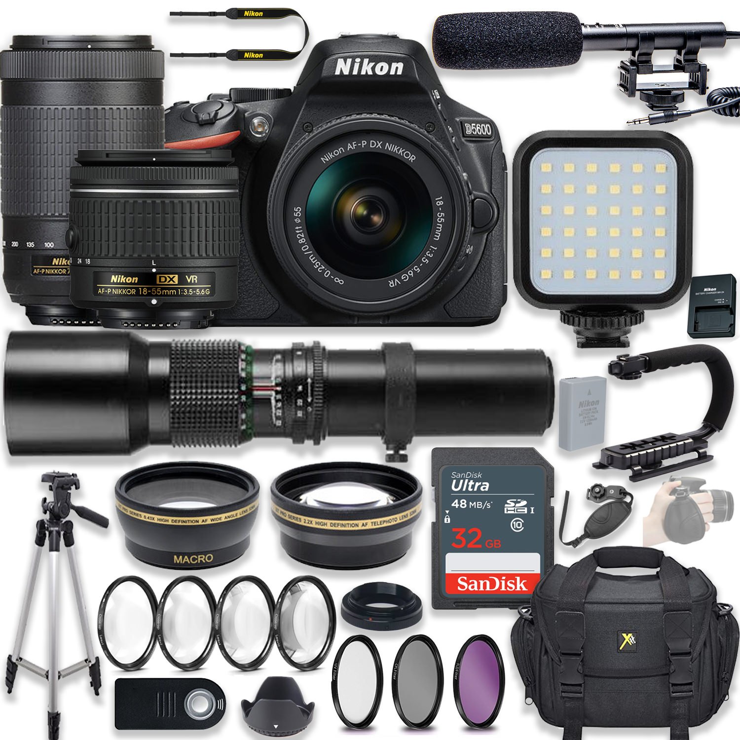 Buy Nikon D5600 24.2 MP DSLR Camera Video Kit with AFP 1855mm VR Lens, AFP 70300mm ED VR