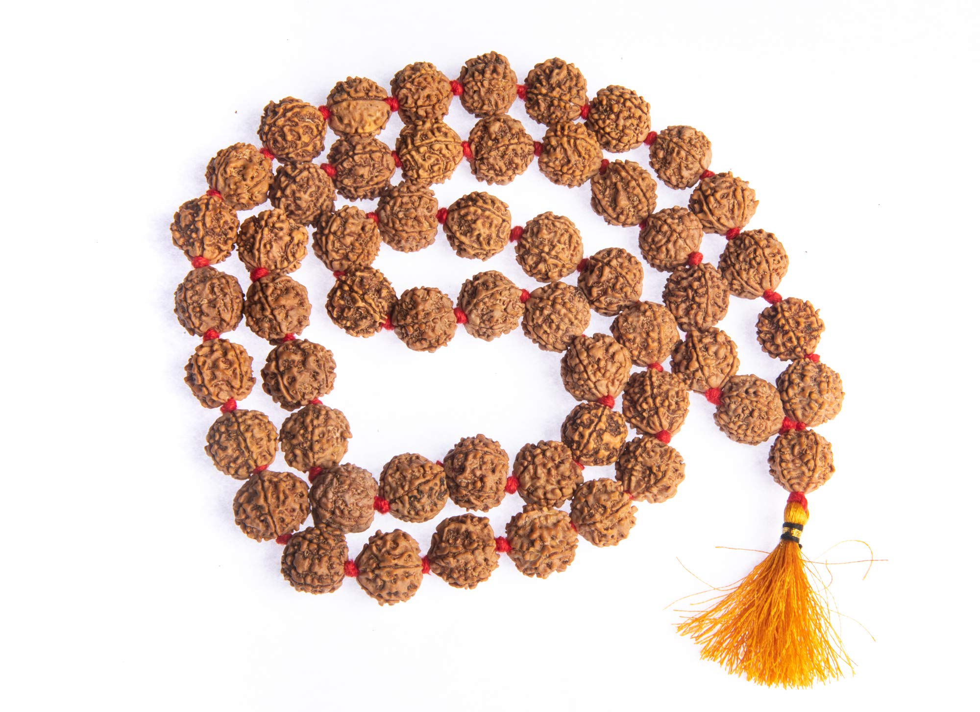 Wonder Care_Rudraksha Mala 5face(Panchmukhi) Authentic Genuine Rudraksha Beads Ornament Rosary Japa Mala Beads Necklace Puja Yoga Meditation Beads