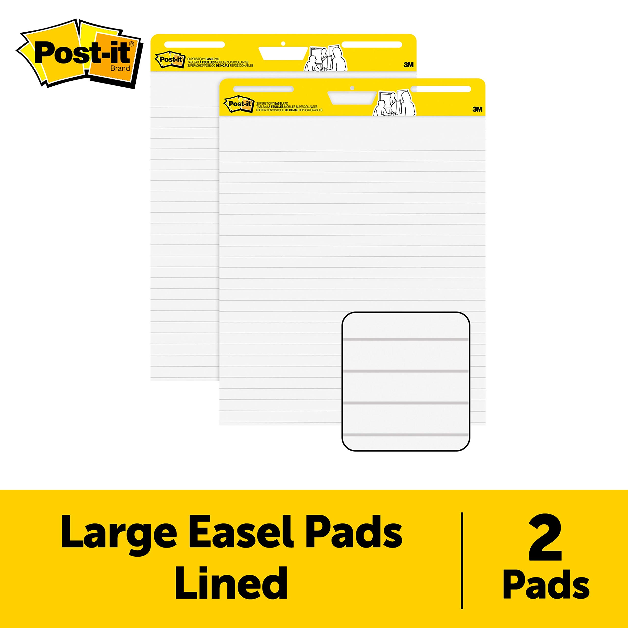 Buy Postit Super Sticky Easel Pad, 25 x 30 Inches, 30 Sheets/Pad, 2 Pads, Lined Premium Self
