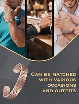 Jeracol Copper Magnetic Bracelet for Men Women 3500 Gauss 18 Magnets Gift Box view 4