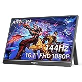 ARZOPA 16.1'' 144Hz Portable Gaming Monitor, 106% sRGB 1080P FHD Kickstand Portable Monitor with HDR, Ultra Slim, Eye Care, E