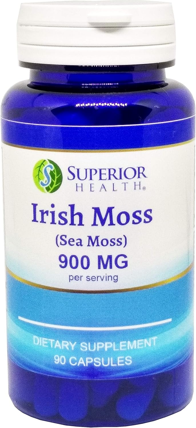 Irish Moss – Sea Moss Capsules 900mg Per Serving (Seamoss)(Chondrus crispus)(Irishmoss), 90 Capsules for 45 Day Supply.: Health & Personal Care