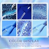 Yueshop 6 Colors Blue Gel Nail Polish Set Glitter Ocean 8ml Each view 4