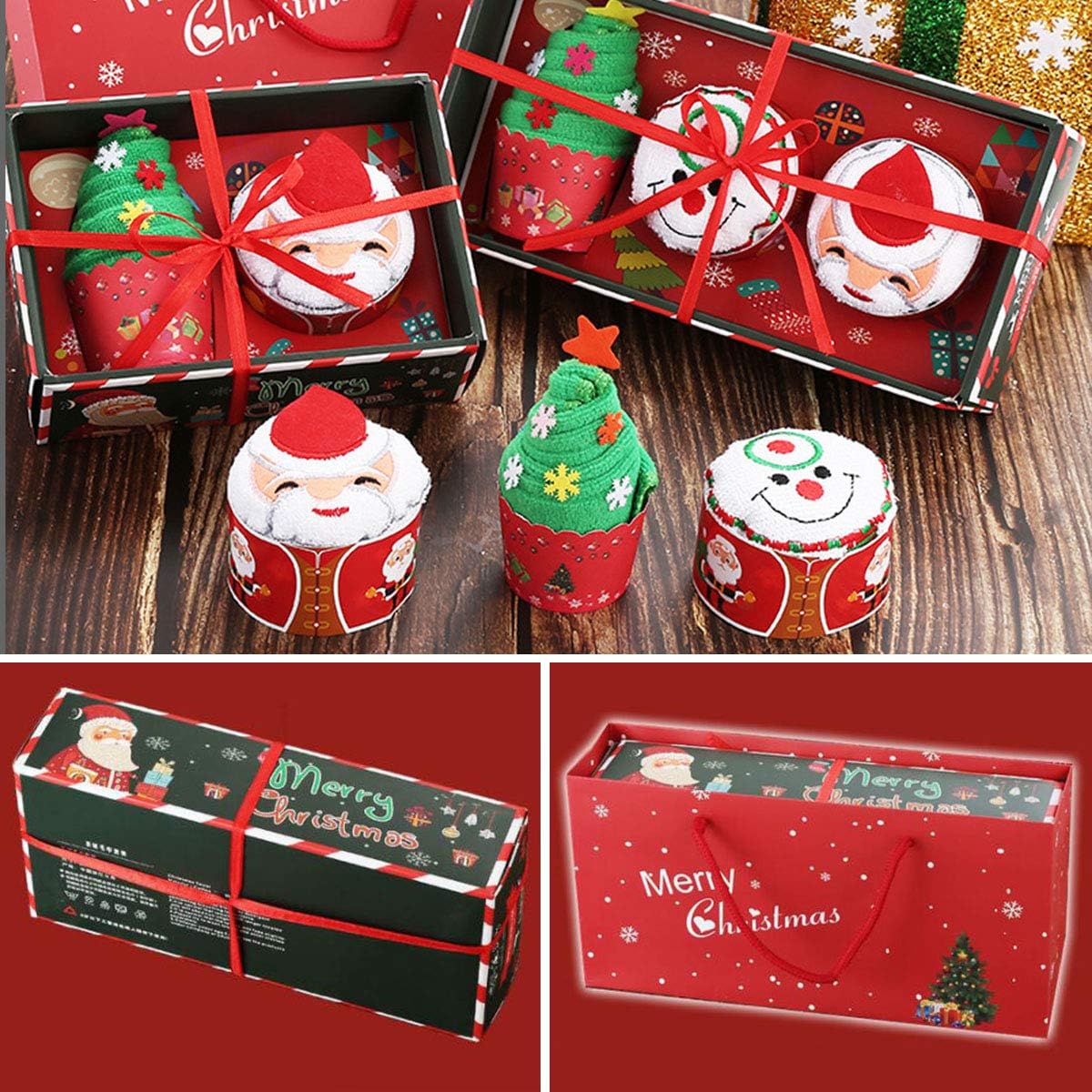 Amazon Yx Nami ハンカチギフト ハンドタオル ミニ タオル クリスマスプレゼント プチギフト サンタクロース クリスマスツリー 雪達麿 約30cmｘ30ｃｍ 粗品 引越の挨拶 お返し 挨拶 退職 クリスマスツリー Yx Nami タオルセット 通販