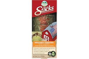 Oxbow Harvest Stacks, Timothy Hay with Carrots, Guinea Pig Hay, Bunny Supplies, Timothy for Rabbits, Guinea Pigs, Chinchillas, and Other Small Pets, Bunny Food, 35 oz.