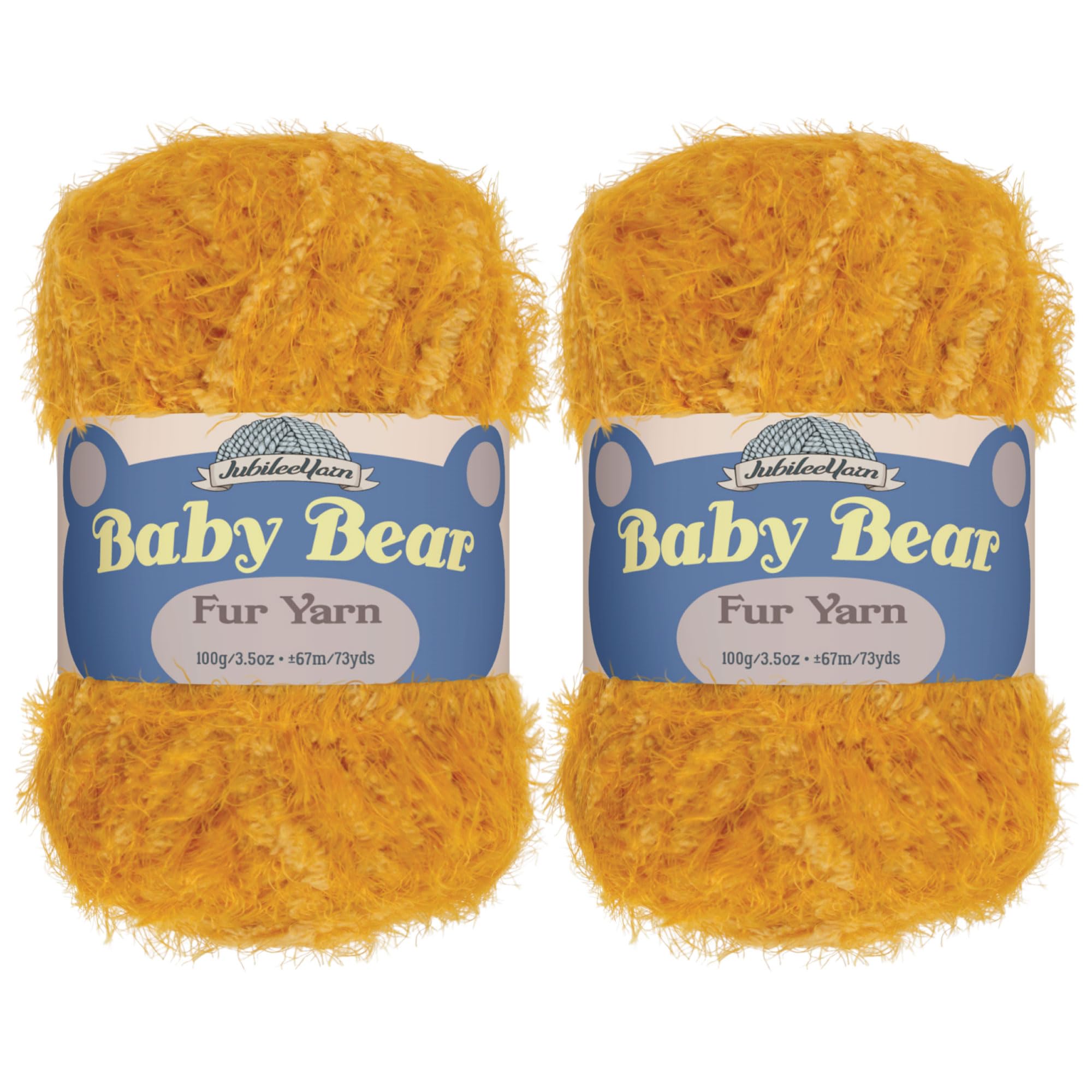 JubileeYarn Baby Bear Yarn - Chunky Weight Polyester Fur - 100g/Skein - Butterscotch - 2 Skeins