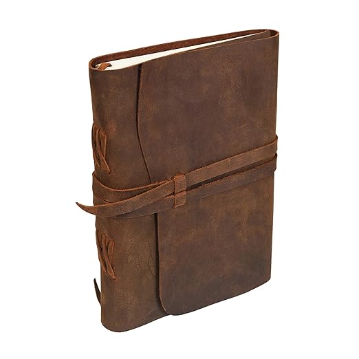 Refillable Leather Journal LINED Paper EXTRA LARGE 7 x 9 Handmade