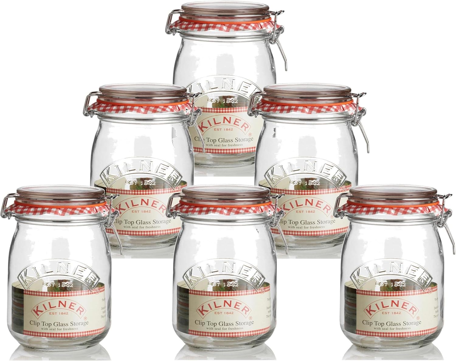 Kilner Clip Top Round Jar 1 Litre Amazon.co.uk Kitchen & Home