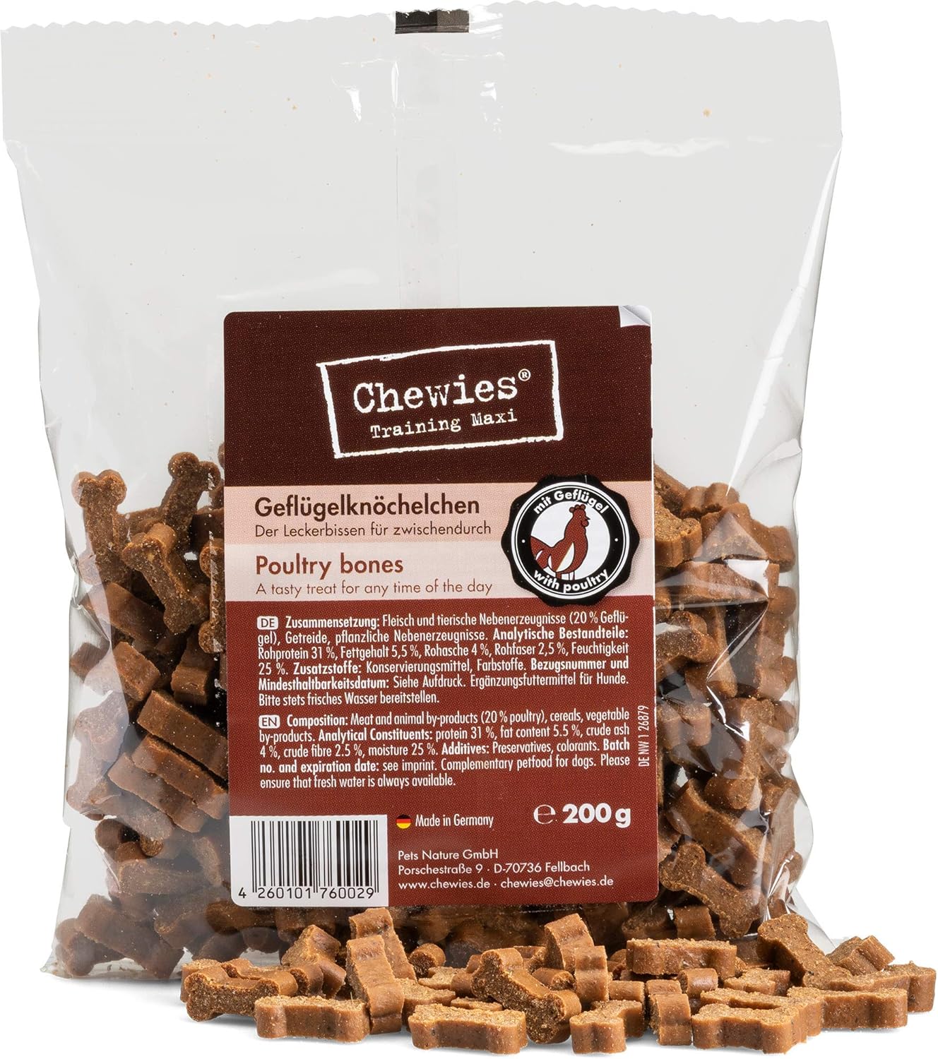 Chewies Dog Treats Maxi Mix 1 Beef, Pansen & Poultry Ankle Training, 3 x 200 g, Meat Softies without Sugar - Image 5