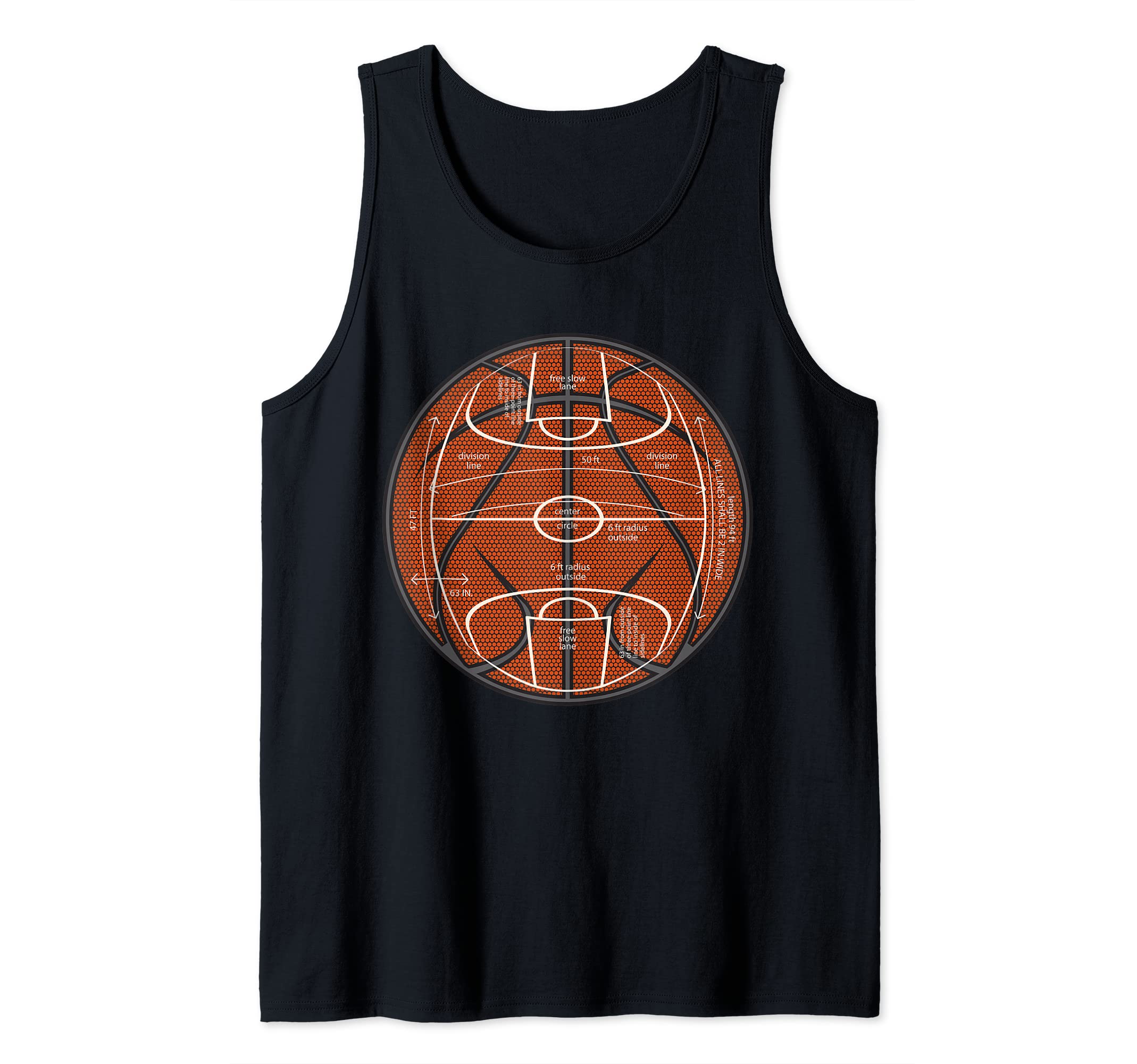 Cool Basketball Plan Illustration Graphic Design Fashion Fun Tank Top
