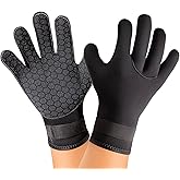Yakevo Neoprene Glove, Wetsuit Gloves 3mm with Waist Strap for Scuba Diving Snorkeling Paddling Surfing Kayaking Canoeing Spearfishing Skiing and Water Sports, Wetsuit Glove for Men, Women
