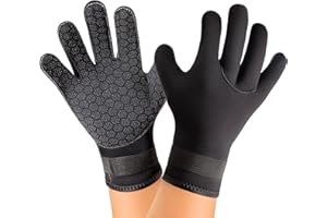 Yakevo Neoprene Glove, Wetsuit Gloves 3mm with Waist Strap for Scuba Diving Snorkeling Paddling Surfing Kayaking Canoeing Spearfishing Skiing and Water Sports, Wetsuit Glove for Men, Women