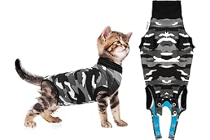 Suitical Recovery Suit Cat, XX-Small, Black Camouflage