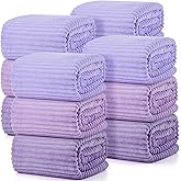 Buryeah 12 Pcs Flannel Fleece Sleepover Blanket Bulk for Girl Galentines Party 40x60 Inch Oeko-tex Standard Soft Throw Blanket Mattress Pajamas Spa Slumber Wedding (Lavender Purple Gradient Set)