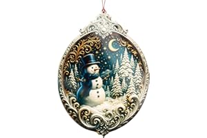 KINGDUHU Christmas Ornament 2025 - Snowman Ornament - Snowman Ornaments for Christmas Tree - Acrylic Christmas Ornaments - Christmas Ornament 2025 - White Elephant Gifts - Xmas Tree Funny Decoration