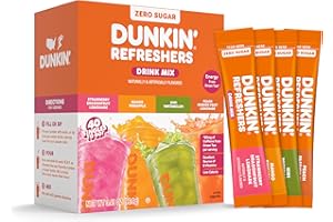 Dunkin’ Zero Sugar Refreshers Singles To Go! Powdered Drink Mix, 40 Ct Variety Pack, Energy from Green Tea, Aspartame-Free, Just Add Water