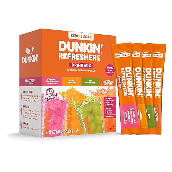 DUNKIN’ REFRESHERS SINGLES TO GO! ZERO SUGAR POWDERED...