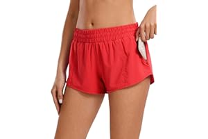 CRZ YOGA Low Waisted Running Shorts for Women 2.5" - Mesh Liner Quick Dry for Workout Sport Athletic with Zipper Pocket