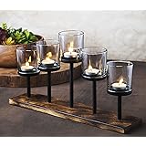 Amazon Com Danya B Kf102 Decorative Indoor Outdoor Round Waves Metal Wrought Iron Candleholder Centerpiece Home Kitchen