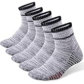 FEIDEER Men's Walking Hiking Socks, Wicking Cushion Quarter Crew Socks for Mens Outdoor Sports, 3/4/5 Pair, 6-15 Size