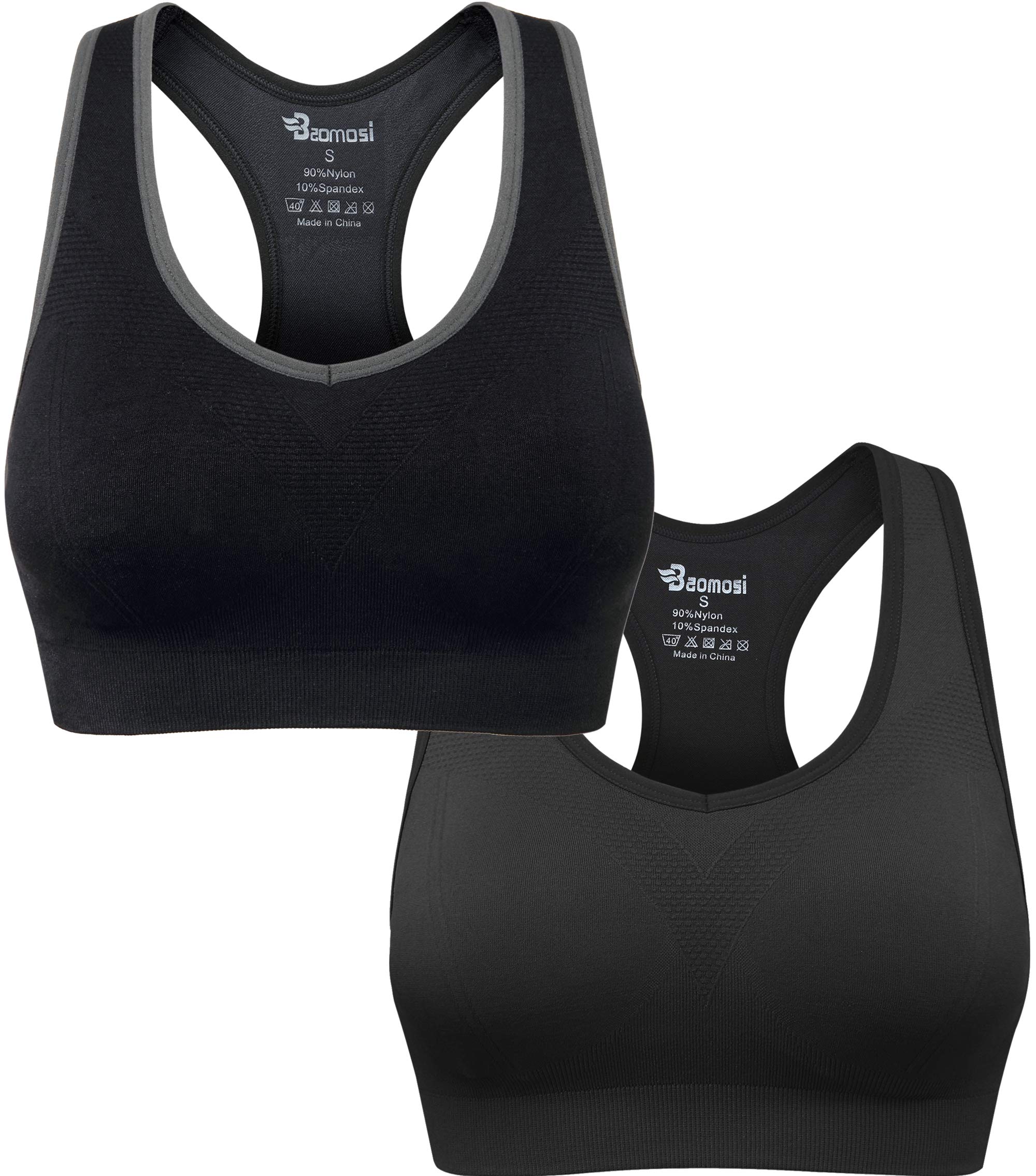 BAOMOSI Women's Seamless Racerback Sports Bra High