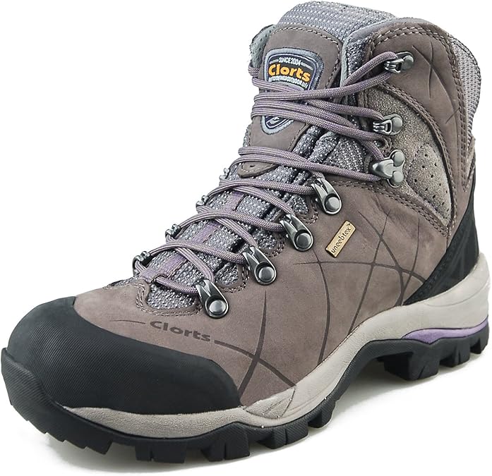 Clorts Women's Outdoor Waterproof Purple Nubuck Hiking