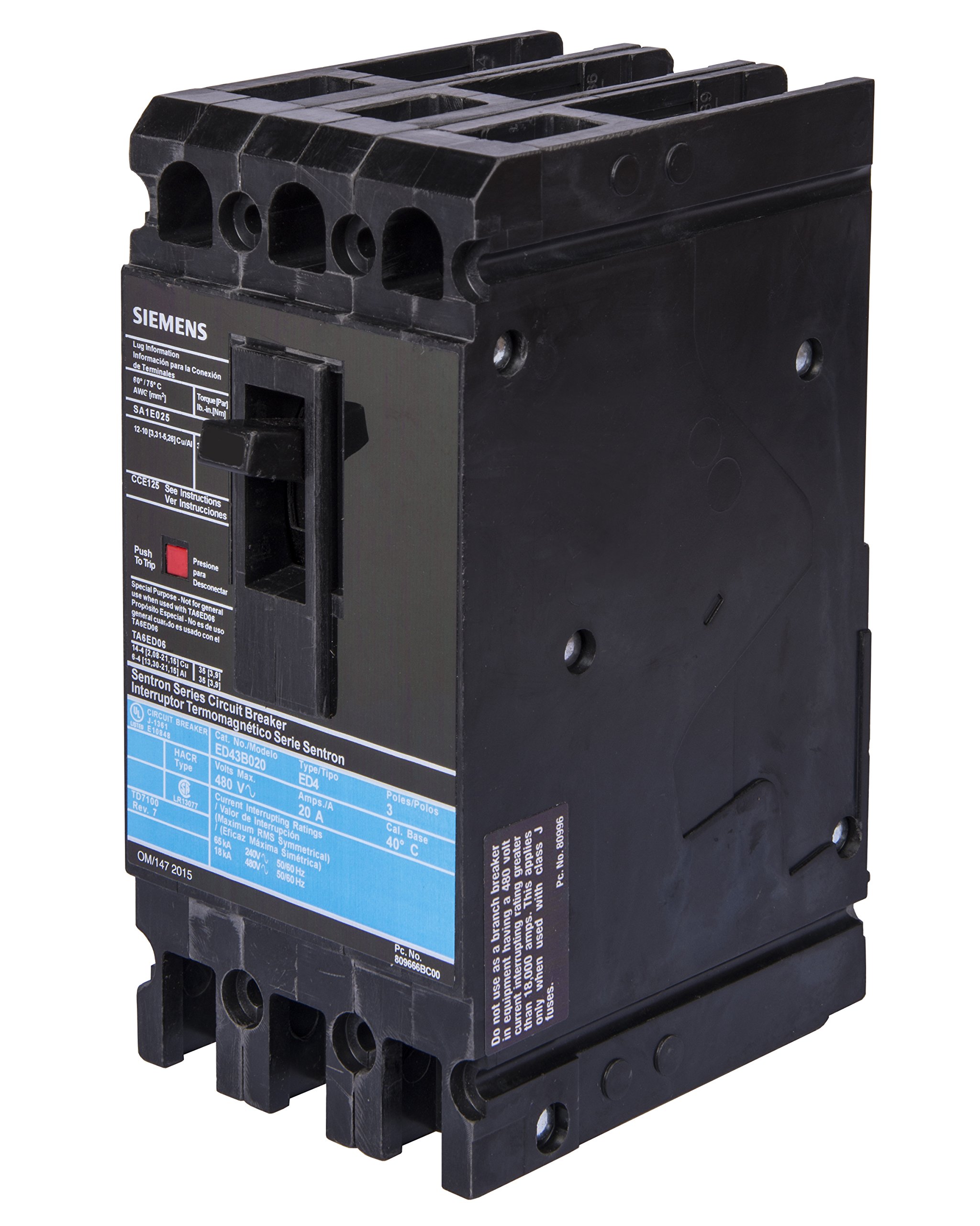 Siemens ED43B090 Circuit Breaker, Type ED4, 90