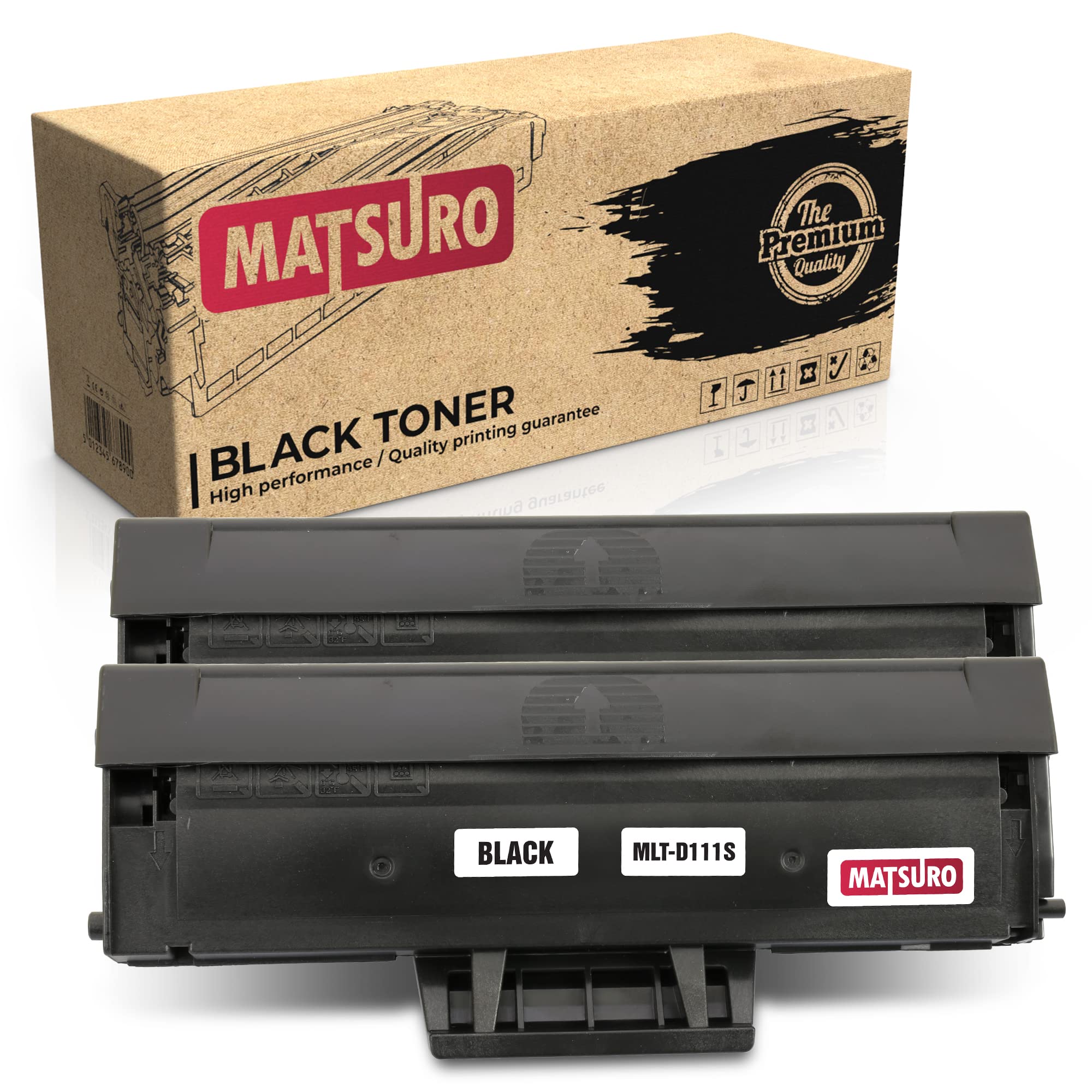Matsuro Original | Compatible Toner Cartridge Replacement for SAMSUNG MLT-D111S (2 BLACK)