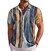 COOFANDY Men's Hawaiian Shirt Short Sleeve Floral Button Down Shirts Tropical Holiday Beach Shirts