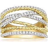 Ross-Simons 0.50 ct. t.w. Lab-Grown Diamond Highway Ring in 18kt Gold Over Sterling