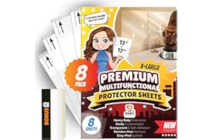 SHINY HERO 8-Pack - Clear Wall & Door Protector from Dog Scratching - Anti Cat Couch Guard Plastic Sheets, Furniture Self-Adhesive Removable Sticky Tape, Transparent Thick Sofa Scratch Deterrent Frame Cover Film