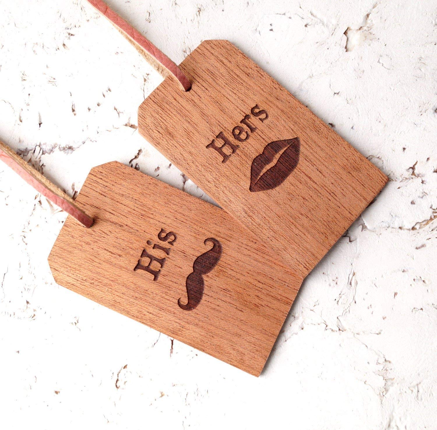 personalised wooden luggage tags
